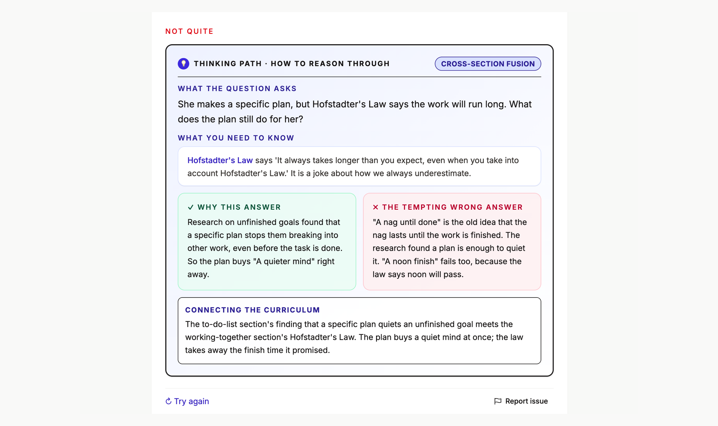 Item-level thinking path and distractor deconstruction