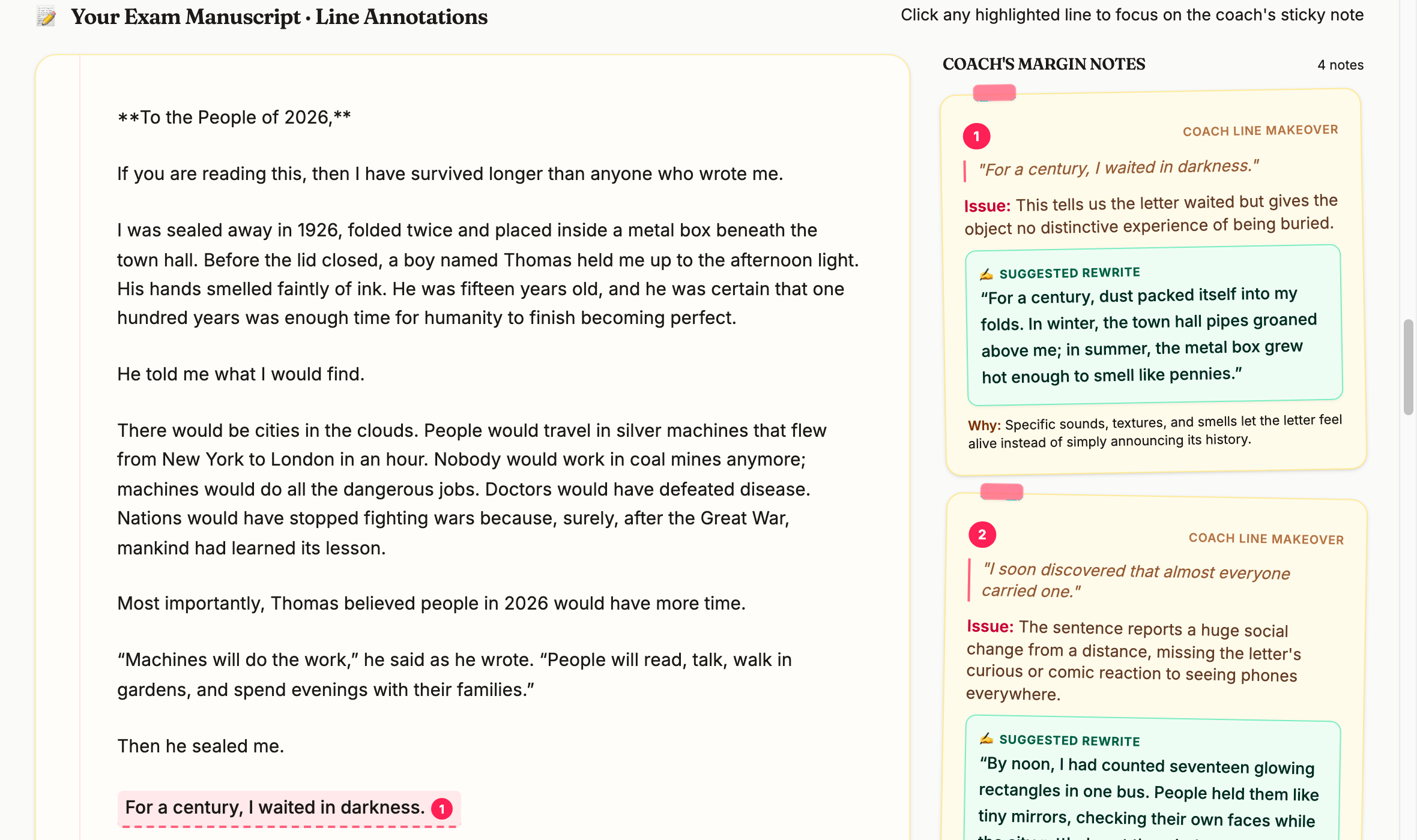 Collaborative Writing AI Manuscript Coach